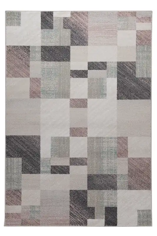 Thelma Ivory White Geometric Rug, Modern and Durable