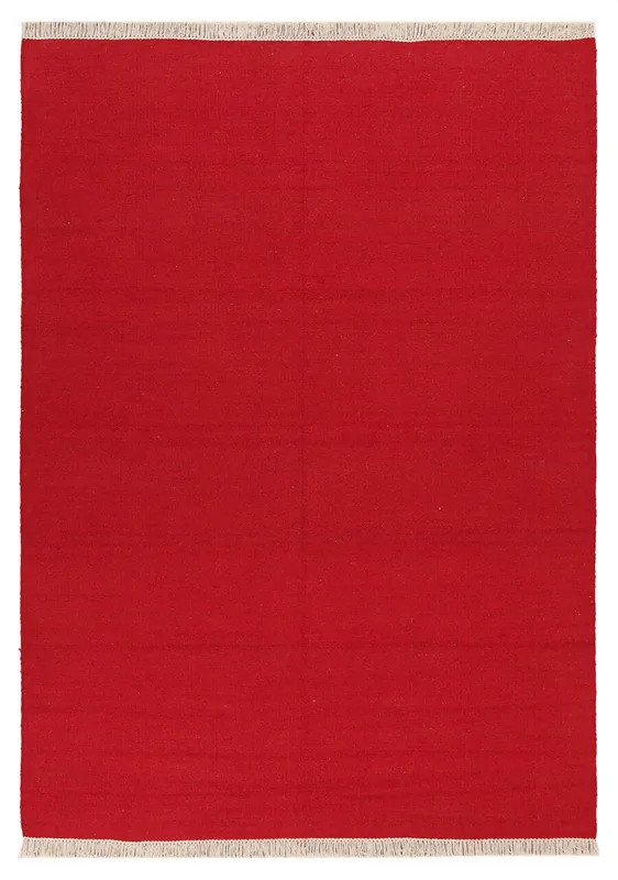 Tappeto in lana - fatto a mano - Ubique Rosso – Tinta Unita - stile essenziale