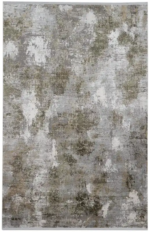 Tappeto Moderno Premium - KENNEDY L BEIGE-DARK GREEN - Beige Verde - Design Contemporaneo