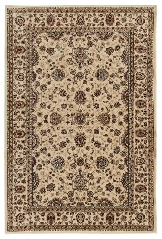 Tappeto Stile Orientale Classico Color Crema-Blu | Ideale per Soggiorno, Sala da Pranzo, Camera da Letto