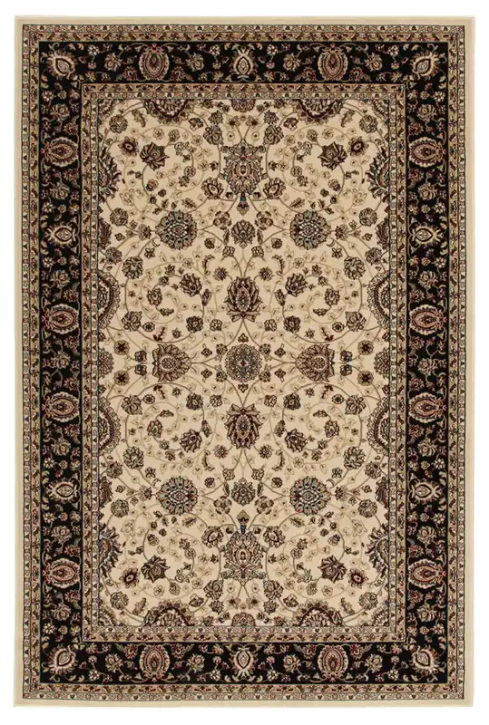 Tappeto Stile Orientale Classico - Herat - Crema Navy Beige | Ideale per Soggiorno e Sala da Pranzo