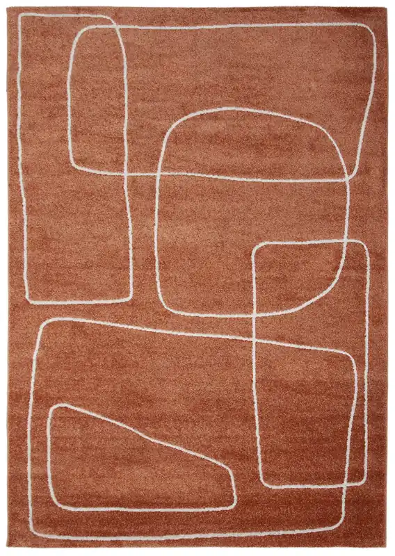 Tappeto Contemporaneo Atelier B Rust - Design Moderno Geometrico - Antiscivolo - Ideale per Soggiorno e Camera da Letto