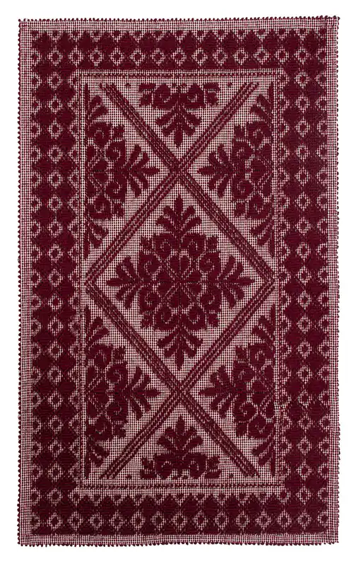 Tappeto Rosso in Cotone Lavabile in Lavatrice - Alghero - Made in Italy | Ideale per Cucina e Bagno