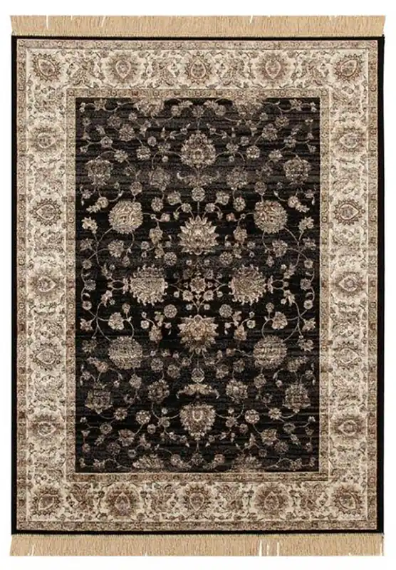 Tappeto Vintage Ziegler 1 Black – Stile Classico – Nero e Beige