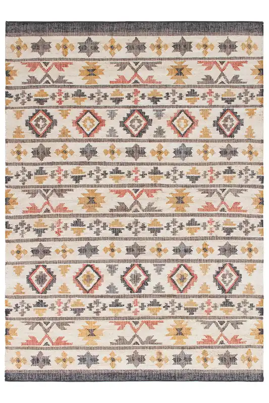 Tappeto Kilim in Juta e Cotone - Stile Etnico Tradizionale - Kilim Nirvana - Fatto a Mano - Materiali Sostenibile