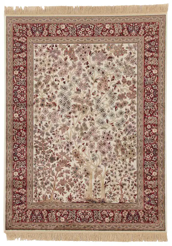 Tappeto Classico Orientale Avorio Rosso - Farshian - Ideale per Soggiorno, Sala da Pranzo, Camera da Letto