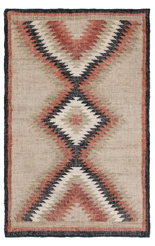 Tappeto Kilim in Juta e Cotone - Stile Etnico Tradizionale - Kilim Nirvana - Fatto a Mano - Materiali Sostenibile