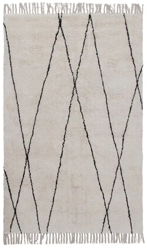 Tappeto berbero Cotton Berber DES.6 in cotone naturale - Lavabile in Lavatrice