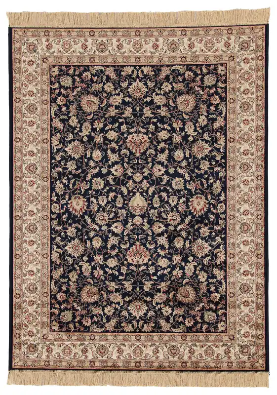 Tappeto Classico Orientale Blu Marino - Farshian Hereke 2 Navy - Ideale per Soggiorno, Sala da Pranzo, Camera da Letto