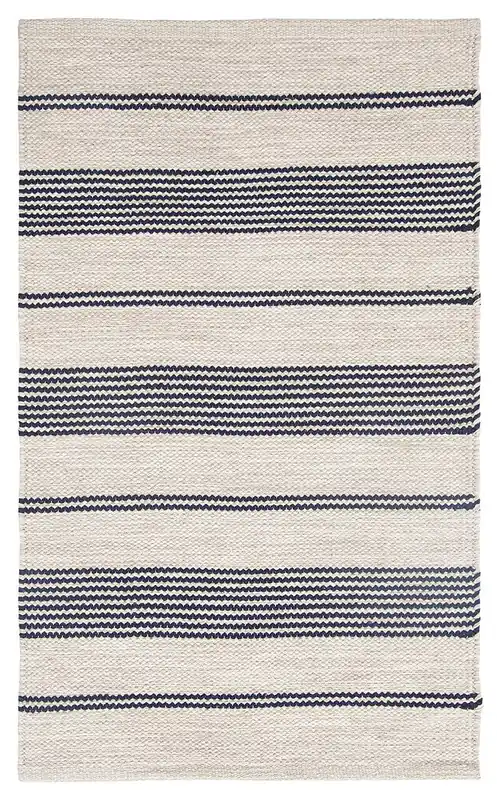 Tappeto in Cotone Blu scuro - Lavabile in Lavatrice | Ideale per la Cucina e il Bagno