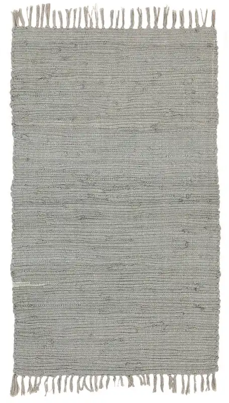 Tappeto Abano Grigio in Cotone - Lavabile in Lavatrice - Ideale per Bagno o Cucina
