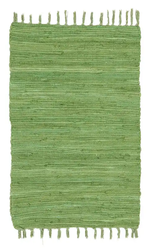 Tappeto Abano Verde Green in Cotone - Lavabile in Lavatrice - Ideale per Bagno o Cucina