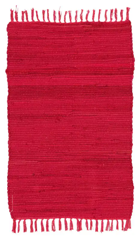 Tappeto Abano Rosso in Cotone - Lavabile in Lavatrice - Ideale per Bagno o Cucina