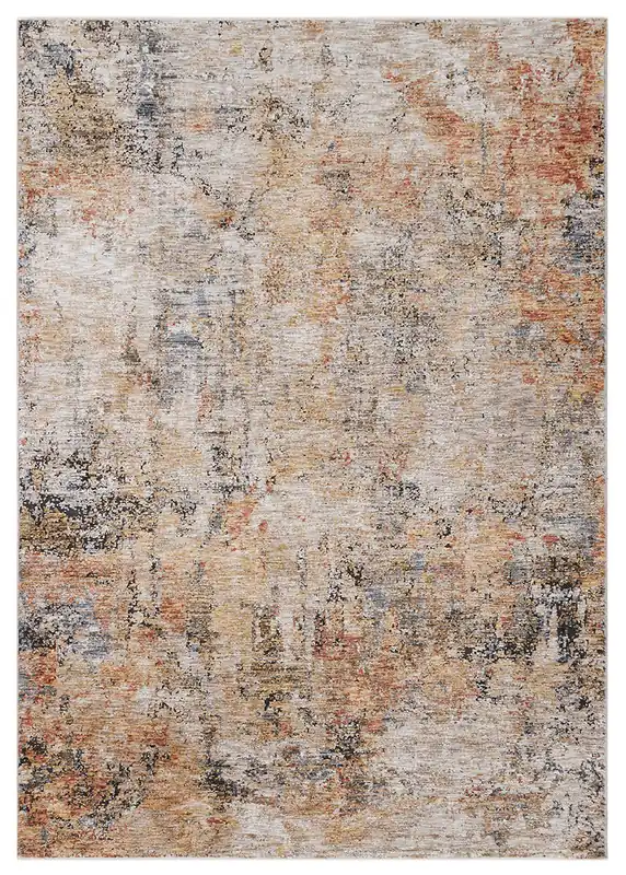 Tappeto Premium Matera in Stile Astratto Ruggine Rust Beige - Design Moderno Contemporaneo