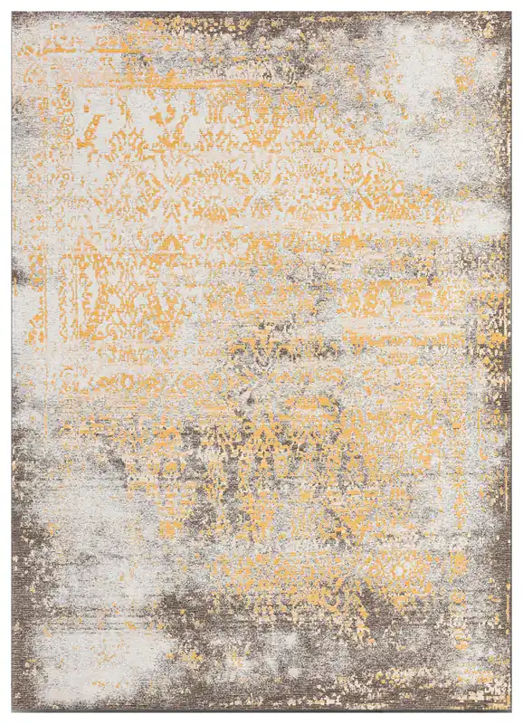 Tappeto Argentella - Giallo Oro - Design Vintage Astratto con sfumature colore | elegante per soggiorno e camera da letto