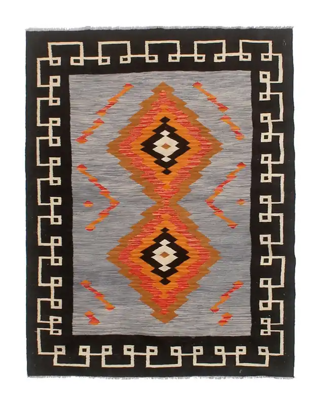 Modern wool Kilim carpet multi 206x154cm
