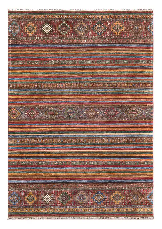 Tappeto Afghan multicolore in lana, fatto a mano 378x268cm