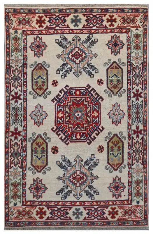 Tappeto Kazak Classico, Multicolore, fatto a mano, 117x82cm