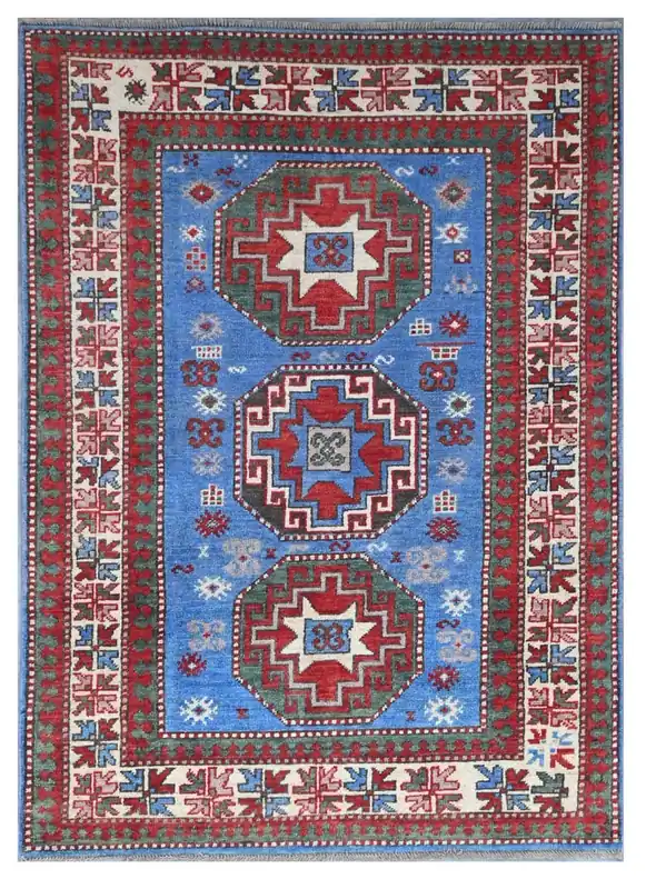 Tappeto Kazak Classico, Multicolore, fatto a mano, 154x106cm