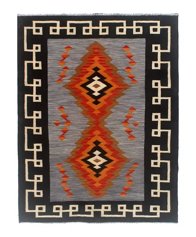 Tappeto Kilim moderno in lana multicolore 200x150cm