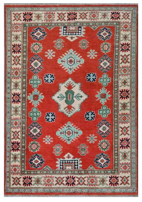 Tappeto Kazak Classico, Multicolore, fatto a mano, 142x98cm