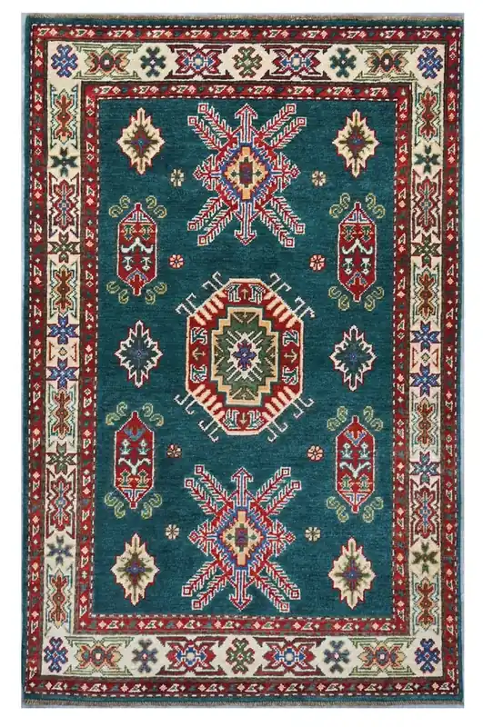 Tappeto Kazak Classico, Multicolore, fatto a mano, 155x76cm