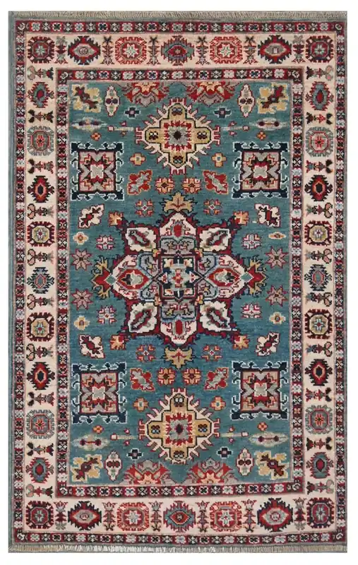 Tappeto Kazak Classico, Multicolore, fatto a mano, 160x96cm