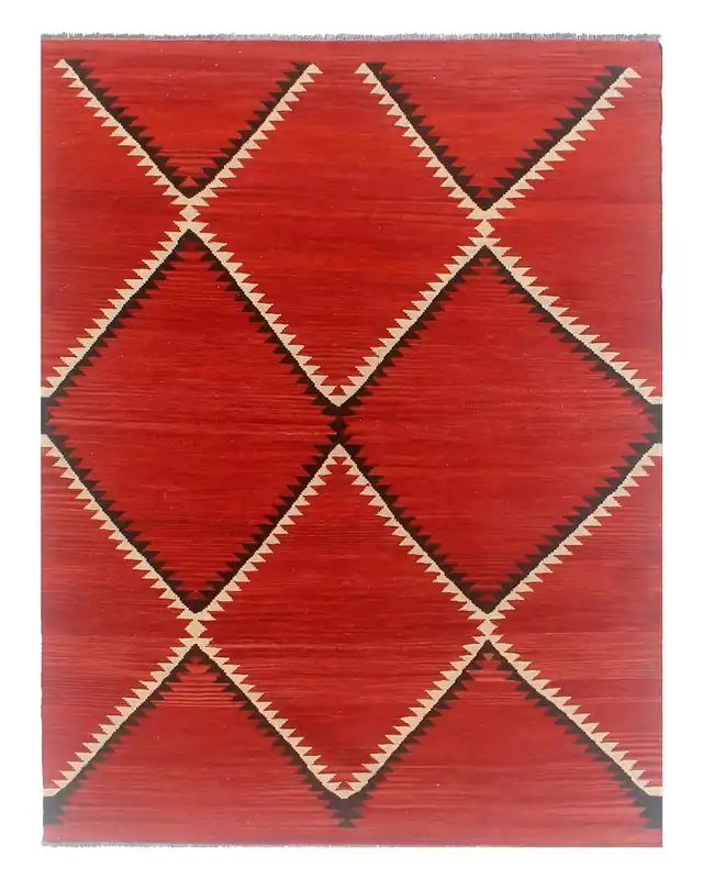 Tappeto Kilim moderno in lana multicolore 200x150cm