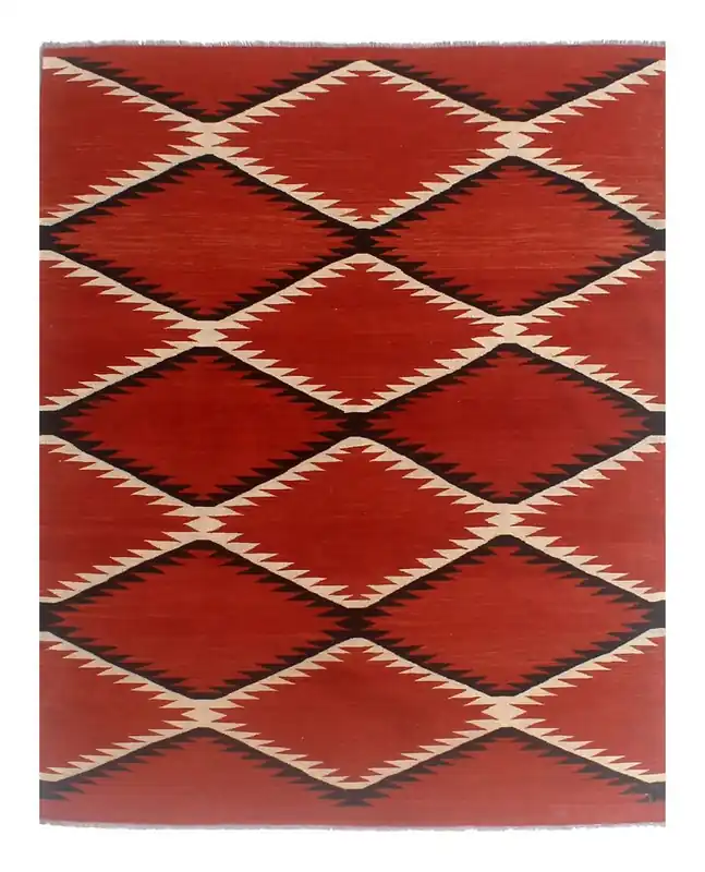 Tappeto Kilim moderno in lana multicolore 195x150cm