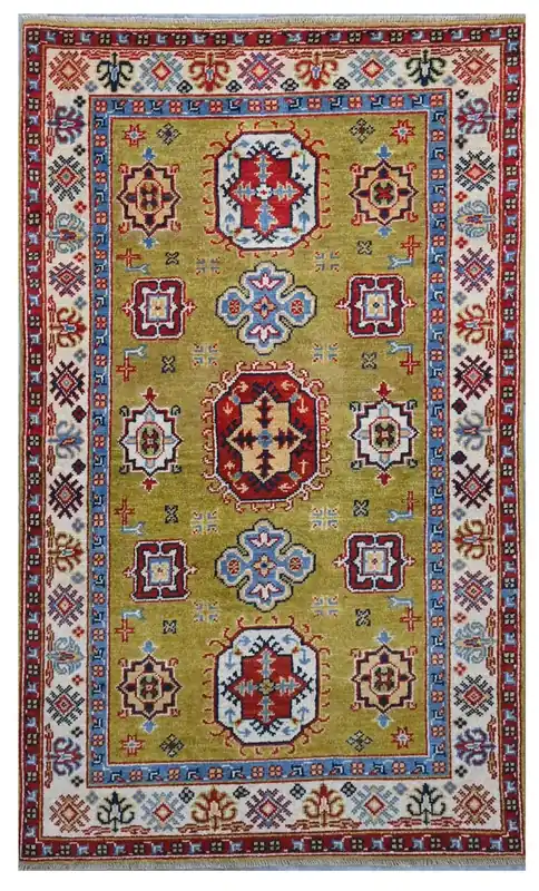 Tappeto Kazak Classico, Multicolore, fatto a mano, 156x88cm