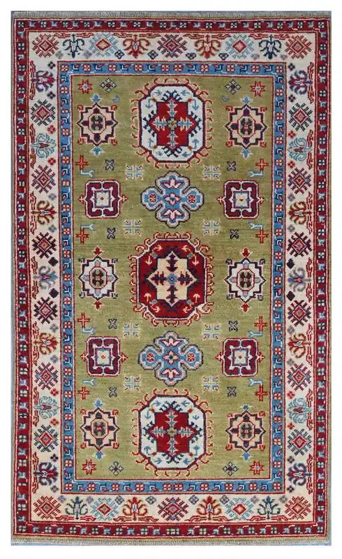 Tappeto Kazak Classico, Multicolore, fatto a mano, 152x89cm