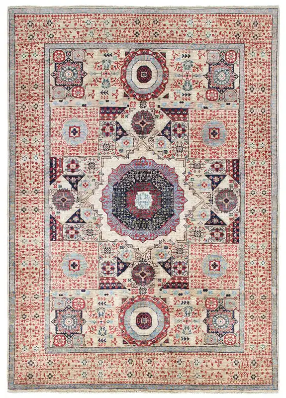 Tappeto Orientale Mamluk fatto a mano, multicolore 213x151cm