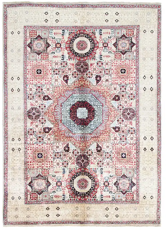Tappeto Orientale Mamluk fatto a mano, multicolore 212x151cm