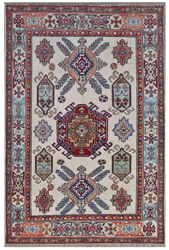 Tappeto Kazak Classico, Multicolore, fatto a mano, 190x122cm