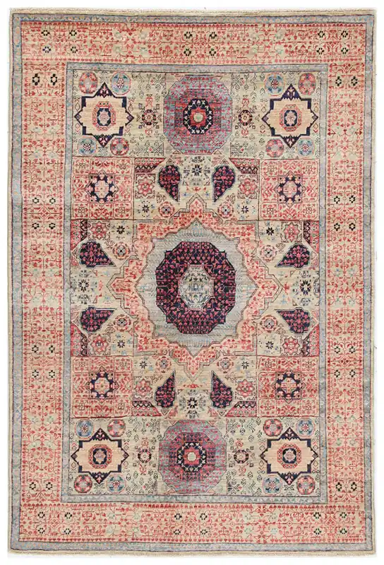 Tappeto Orientale Mamluk fatto a mano, multicolore 212x141cm