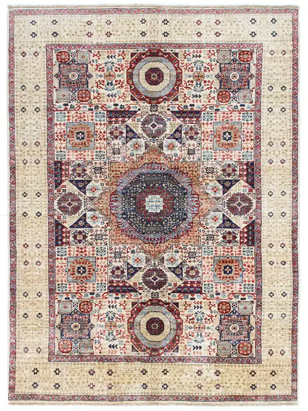 Tappeto Orientale Mamluk fatto a mano, multicolore 206x153cm