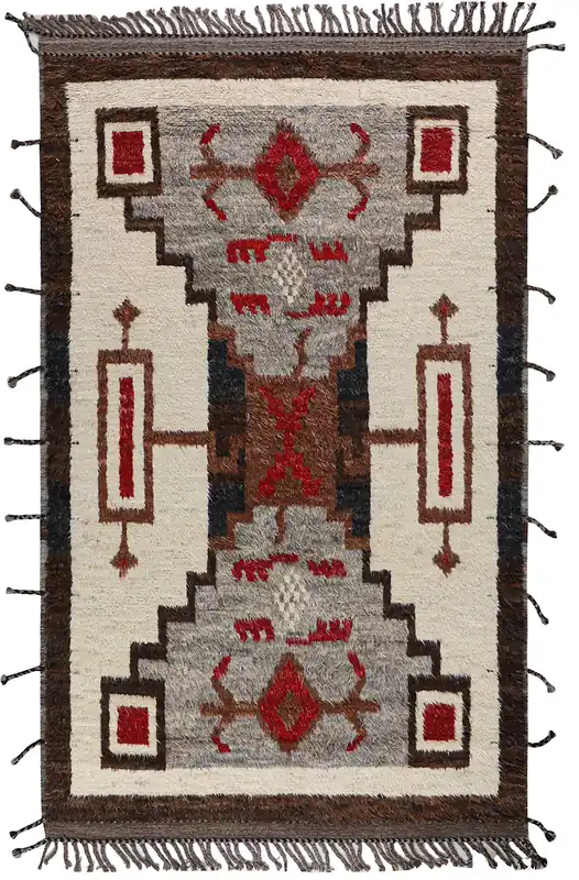 Tappeto stile berbero Navajo multicolore, fatto a mano 325x198cm