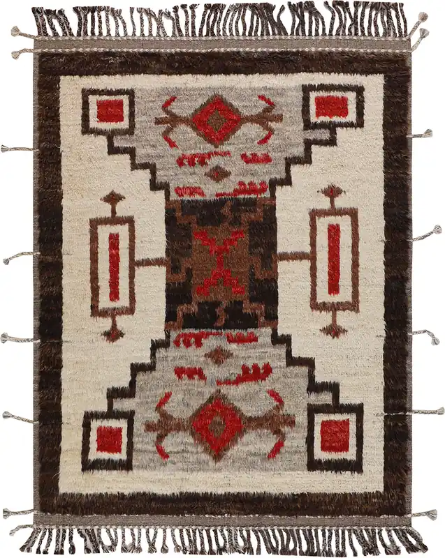 Tappeto stile berbero Navajo multicolore, fatto a mano 222x178cm