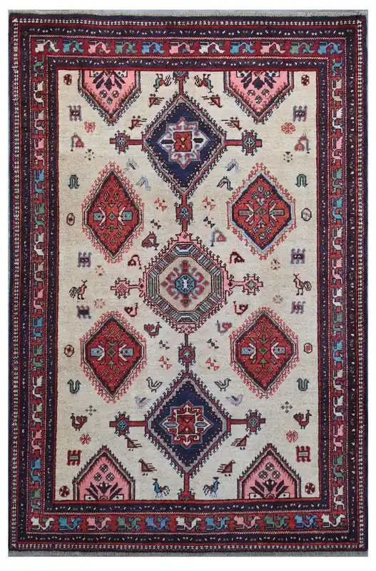 Tappeto Kazak Classico, Multicolore, fatto a mano, 179x119cm