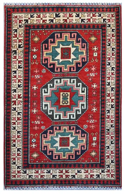 Tappeto Kazak Classico, Multicolore, fatto a mano, 186x116cm