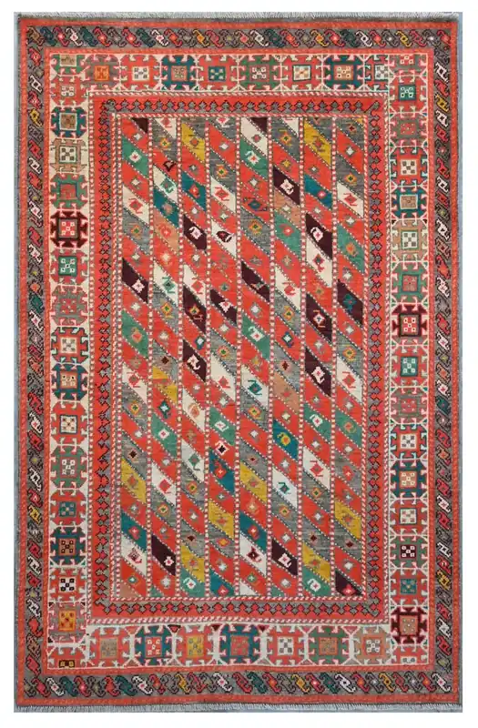 Tappeto Kazak Classico, Multicolore, fatto a mano, 186x118cm