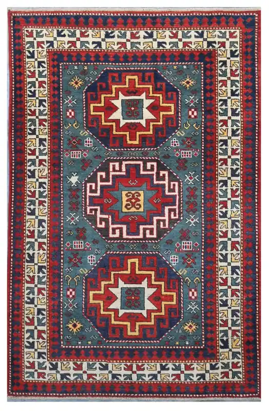 Tappeto Kazak Classico, Multicolore, fatto a mano, 181x114cm