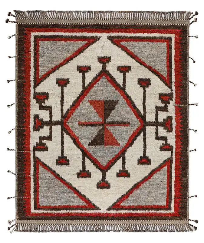 Tappeto stile berbero Navajo multicolore, fatto a mano 308x259cm