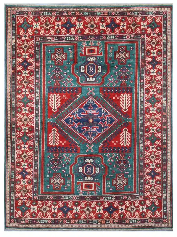 Classic Kazak carpet, Multi, handmade, 204x151cm