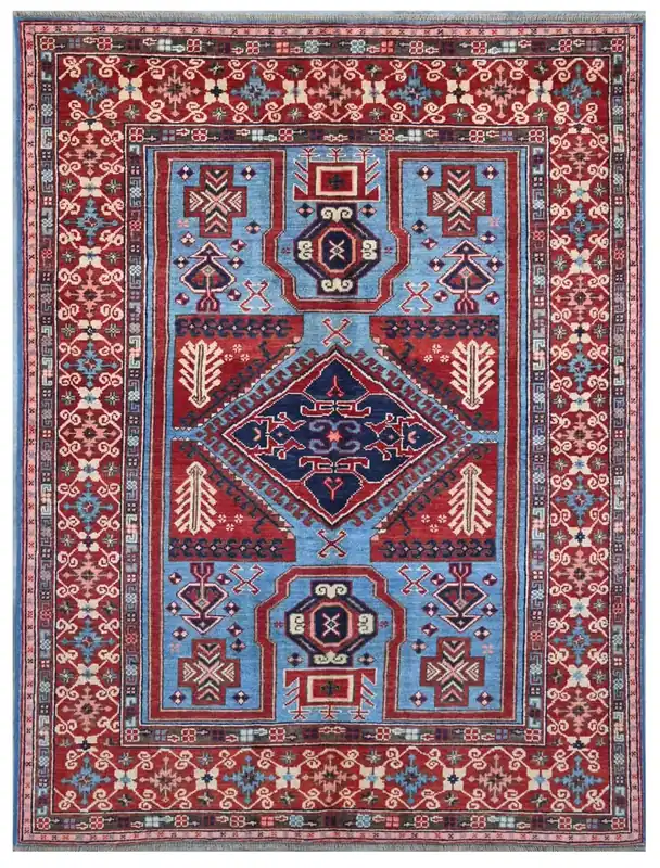 Classic Kazak carpet, Multi, handmade, 198x149cm