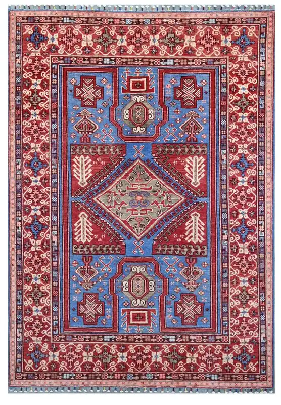 Classic Kazak carpet, Multi, handmade, 205x141cm
