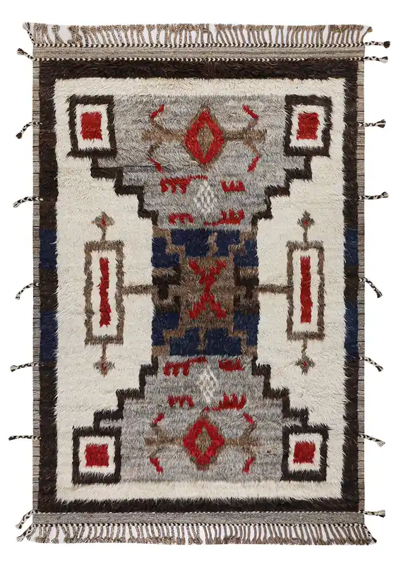Tappeto stile berbero Navajo multicolore, fatto a mano 305x210cm