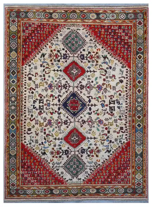Tappeto Kazak Classico, Multicolore, fatto a mano, 205x147cm