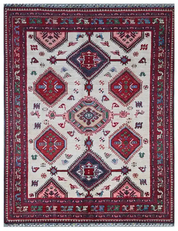 Classic Kazak carpet, Multi, handmade, 199x153cm