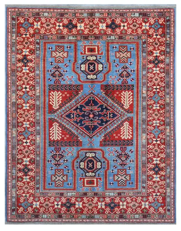 Tappeto Kazak Classico, Multicolore, fatto a mano, 198x151cm